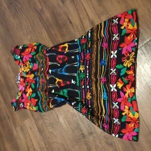 Mizrak Vintage Colorful Hawaiian Floral African Giraffe Print Mini Dress A33